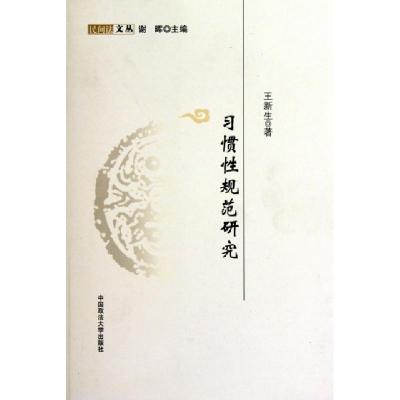 正版新书]习惯性规范研究/民间法文丛王新生|主编:谢晖978756203