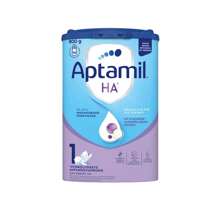 原装进口德国爱他美Aptamil水解蛋白奶粉HA抗过敏适度半水解免敏1段奶粉(4-6个月)800g