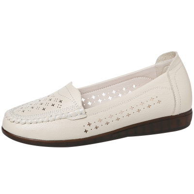 百年纪念(Centenary)真皮单鞋2021春秋夏款软底皮鞋平底鞋工作鞋女鞋妈妈鞋中年休闲皮鞋舒适中老年豆豆鞋套鞋女