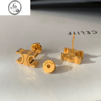 JiMiEC欧美金色凯旋门耳钉女精致小巧简约小众设计感高级金属耳环耳饰