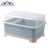 厨房碗柜置物架带盖碗碟架沥水碗架装碗筷收纳箱放碗架塑料收纳盒 三维工匠