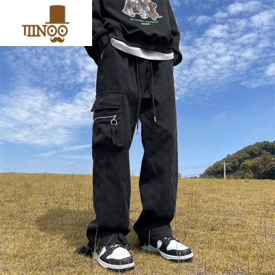 YANXU日系cityboy裤子男夏季宽松直筒工装裤垂感美式复古高街休闲长裤
