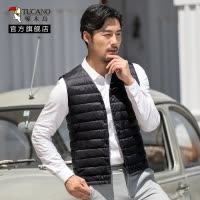 啄木鸟羽绒马甲男士2024冬季新款轻薄内穿贴身中青年背心保暖坎肩