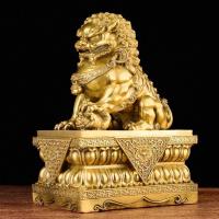 美帮汇狮子摆件 铜北京狮狮一对家居装饰品大号