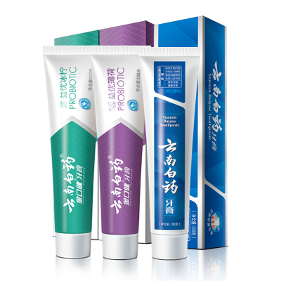 云南白药牙膏三支套装共310克清新口气护理牙周多效护理保护牙齿减轻牙龈问题益生菌默认尺寸