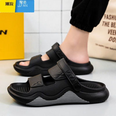 聚范凉鞋男夏季外穿防滑踩屎感大码46运动拖鞋男士凉拖开车两用沙滩鞋