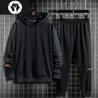 HongZun卫衣男士运动休闲套装春秋季加肥加大码韩版潮流搭配帅气一套衣服其他套装