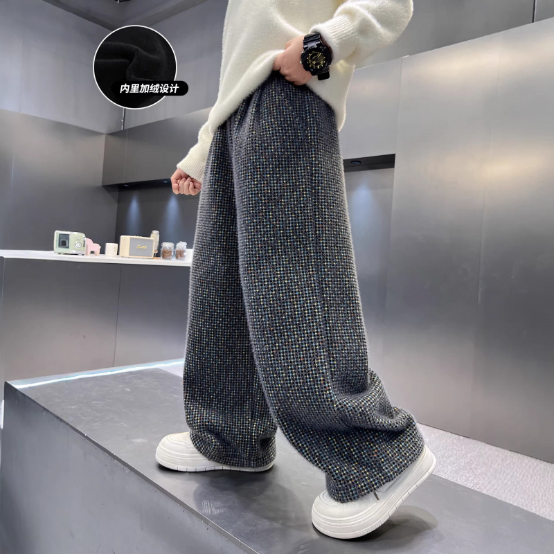 男童秋冬直筒加绒裤子新款中大儿童冬装加厚休闲长裤潮酷韩范