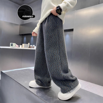 男童秋冬直筒加绒裤子新款中大儿童冬装加厚休闲长裤潮酷韩范