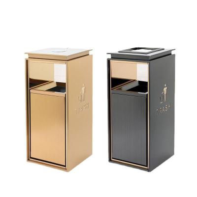 匹牧商用户外电梯口立式垃圾桶双桶黑金色小号禁烟单位:个