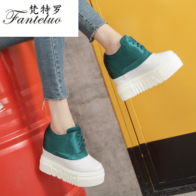 梵特罗 休闲鞋厚底松糕跟鞋子2018春季新款韩版百搭内增高女鞋坡跟