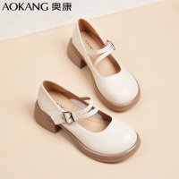 奥康女鞋舒适时尚百搭玛丽珍鞋羊皮软面日常通勤休闲浅口单鞋