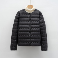 羽绒内胆新国标90绒百搭圆领简约波浪纹秋冬外套羽绒服女