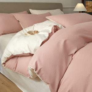 秋冬季加厚磨毛床上四件套纯棉新款简约床单人被套三件套