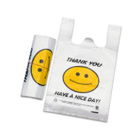 笑脸塑料袋 打包袋 白色塑料袋 手提塑料袋 30*48cm