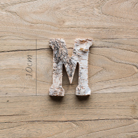 家柏饰(CORATED)原木装饰字母 白桦木树皮摆件墙饰 道具DIY北欧ZAKKA 桦M