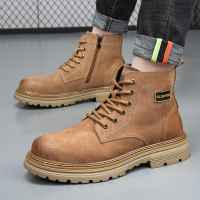 马丁靴男真皮英伦风短靴秋冬新款潮流工装靴男士高帮加绒保暖皮靴_300