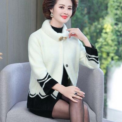 迪鲁奥(DILUAO)40岁50岁妈妈穿的呢子大衣妈妈秋装仿水外套老年人时尚短款大衣中年女秋冬穿洋气