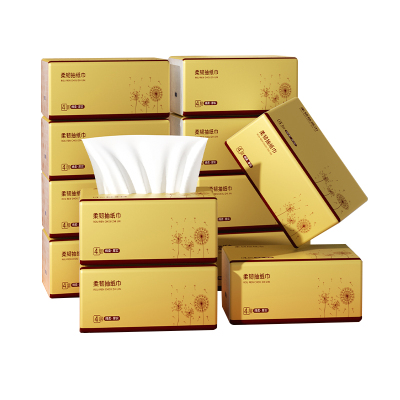 织梦 抽取式纸面巾4层70抽每包原生木浆抽纸实惠装餐巾纸家庭装纸抽卫生纸家用母婴可用 12包装