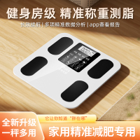 希加美研支持米家APP智能体脂秤BS02白色充电款 体重秤家用小型电子秤精准高精度称重计
