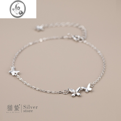 JiMiS925银银蝴蝶2022年新款手链女生ins高级感小众设计学生闺蜜