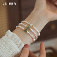 新中式天然和田玉水晶手链女轻奢小众精致极细珍珠手串闺蜜手饰品送女朋友老婆情人节七夕生日礼物