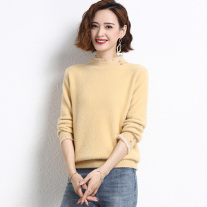 免费试穿春秋装新款半高圆领羊绒衫女中长款 a字连衣裙纯色显瘦遮肚大码羊毛衣专柜正品品牌羊绒衫女漂亮