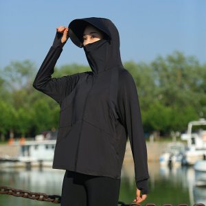拆卸黑胶帽檐防晒衣夏新款透气防紫外线冰丝防晒服外套