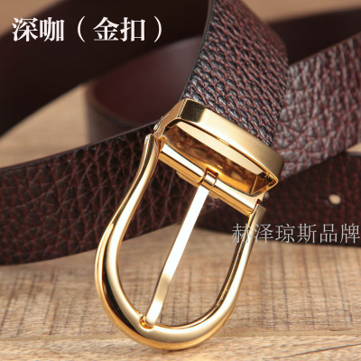 赫泽琼斯HEZZJONS正品针扣皮带男真皮腰带进口意大利单层牛皮皮带青年商务时尚牛仔裤腰带