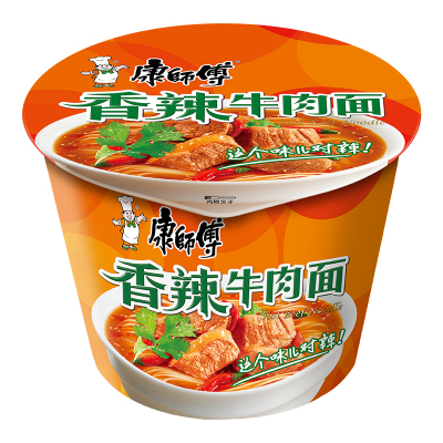 康师傅香辣牛肉面 桶装114g