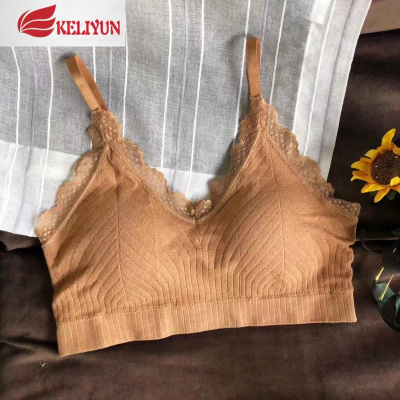 可莉允美背内衣女无钢圈文胸背心式抹胸运动聚拢裹胸夏季舒适吸汗小背心抹胸