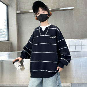 儿童装男童春装假两件卫衣2026新款中大童春秋款男孩春季帅气上衣