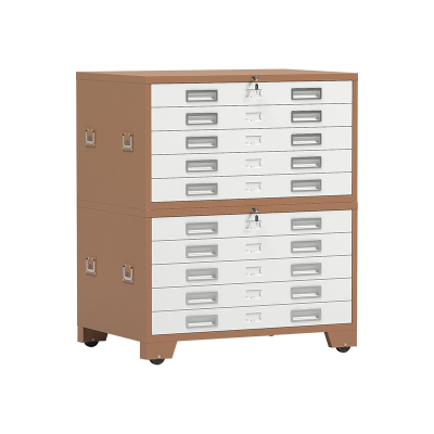 臻远 ZY-DTGA-8 工程图纸柜收纳柜 咖白色1号双节柜
