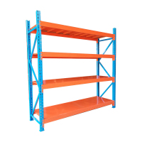 臻远 ZY4121565重型货架置物架四层主架 蓝+橘红 2500*600*2000mm 300kg