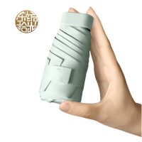 东纺拾光 DF5011 迷你六折黑胶晴雨防晒伞薄荷绿