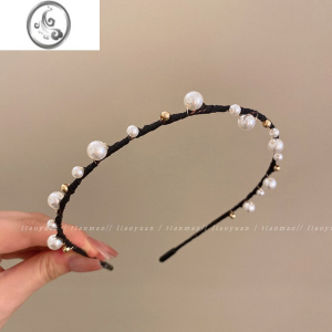 JiMi复古优雅珍珠发箍女高级感简约细头箍2023新款气质网红发卡头饰品