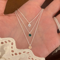 纯银彩色小钻项链日常百搭锁骨链女款2025新款时尚精致配饰送女朋友老婆情人节七夕生日礼物