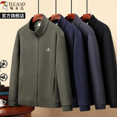 啄木鸟2025春秋新款双面摇粒绒抓绒衣男士大码夹克外套冲锋衣内胆