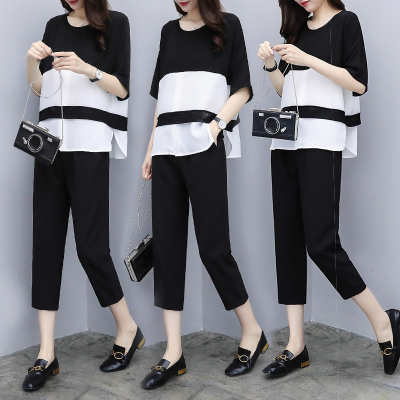 2020夏季新款韩版女装宽松显瘦时尚套装女很仙法国小众洋气两件套