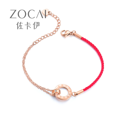 佐卡伊时光钻石手链双环扣钻石手链S00782时光系列镀金钻石手链