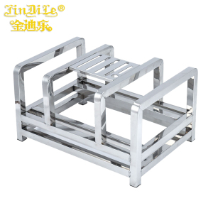 金迪乐304不锈钢刀具架菜板架砧板架多功能菜刀收纳架 特厚三格DJ3549D/个