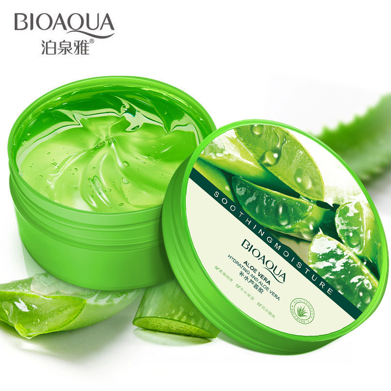 泊泉雅自然芦荟胶补水芦荟凝胶改善干燥痘印晒后修护面霜修护睡眠天然