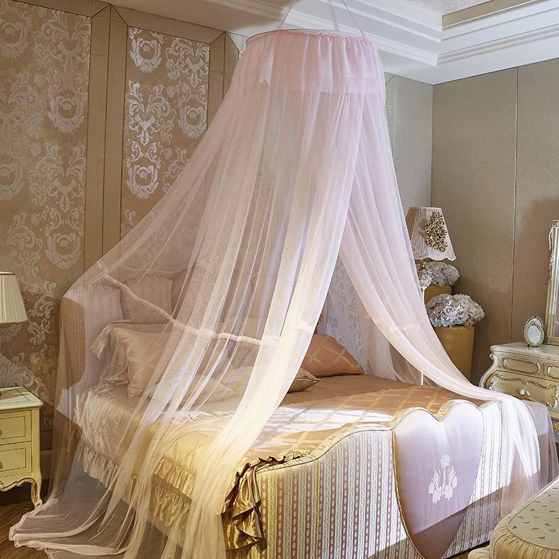 家柏饰(CORATED)吊挂式吊顶蚊帐欧式公主风免安装圆用床纱少女心床幔