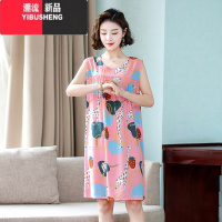 YIBUSHENG棉绸睡裙女士季薄款无袖背心2023新款睡衣人造棉家居服连衣裙