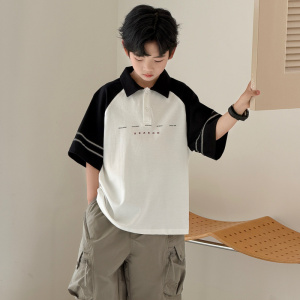 男童夏季短袖POLO衫T恤2026新款大童夏装潮童装T韩版儿童夏款半袖