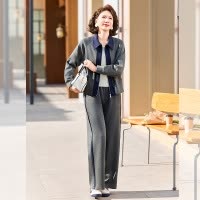 中老年女装春装新款套装女洋气休闲两件套衣服春秋衣服春秋款