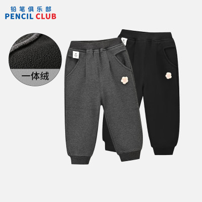 [1件3折]铅笔俱乐部童装2025年秋冬新款女小童长裤宝宝加绒裤子儿童加厚针织裤