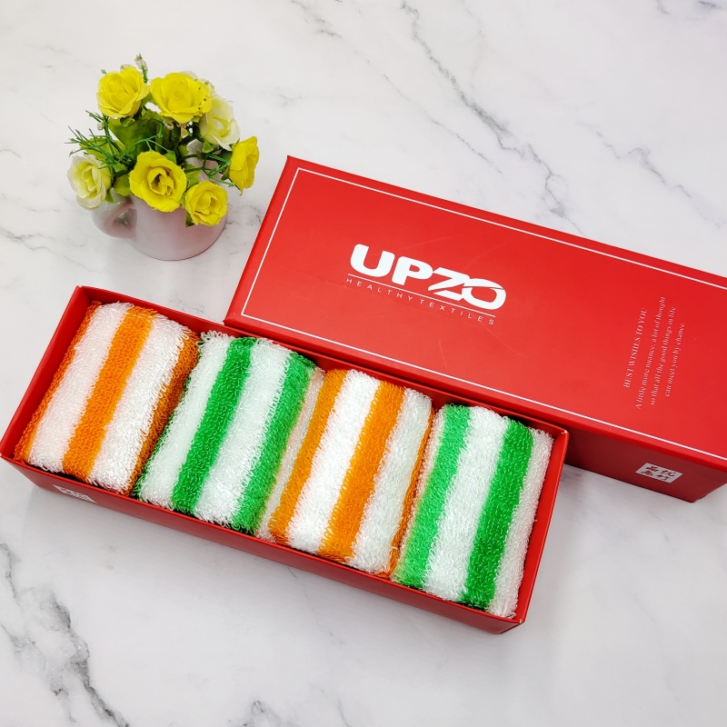 优品尚竹UPZO彩虹竹纤维洗碗巾四条装XWJ-04