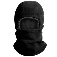 吉迎尚品 加绒保暖帽头套防风面罩棉帽 黑色加绒 个