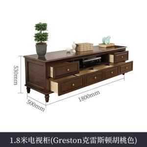 森美人美式茶几电视柜组合实木现代简约客厅1.8米2.2m组合墙柜电视机柜